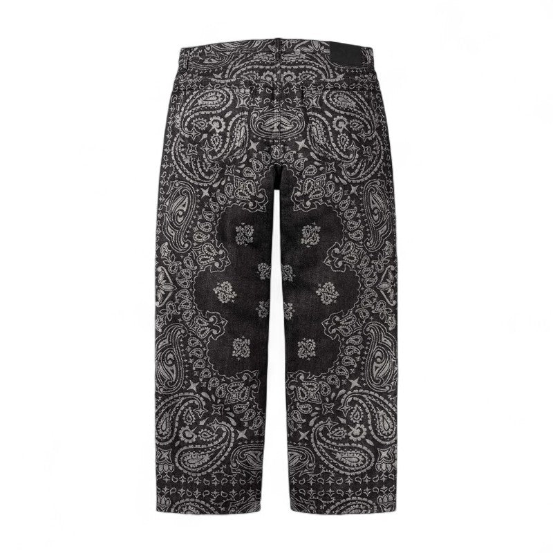 Supreme Bandana Jacquard Baggy Jeans Black