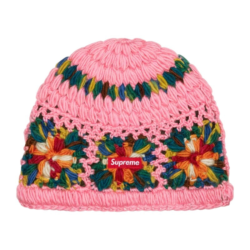 Supreme Crochet Beanie Pink SS25