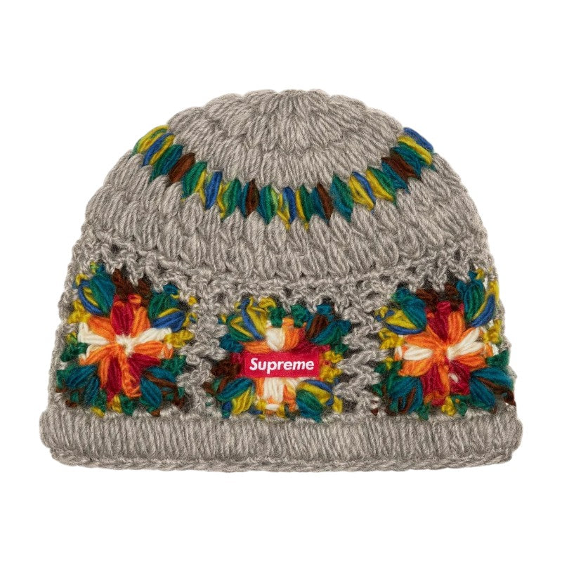 Supreme Crochet Beanie Grey SS25