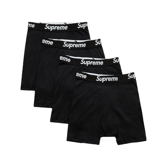 Supreme Hanes Boxer Shorts Black (4er Pack)
