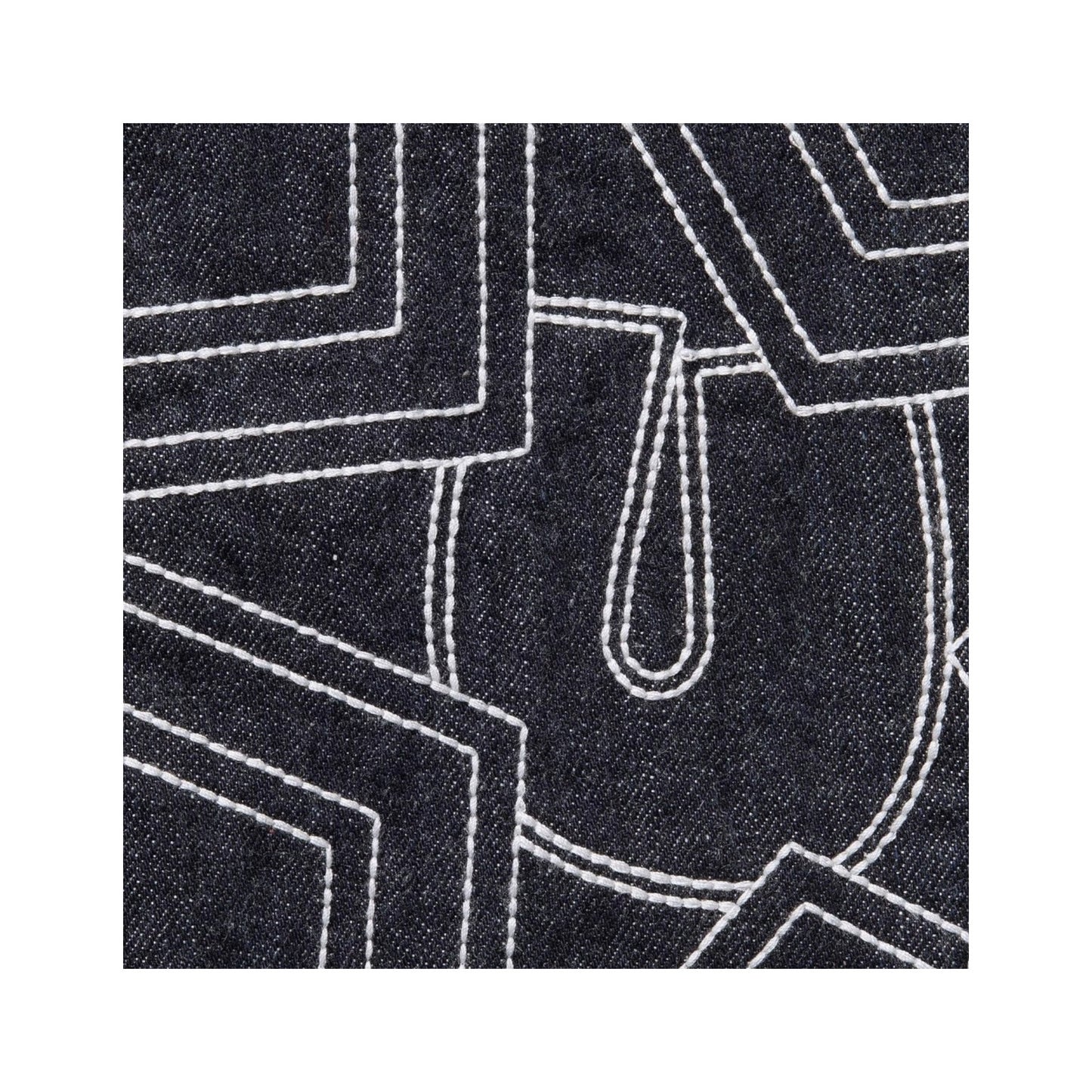 Supreme Stars Topstitch Baggy Jeans Navy