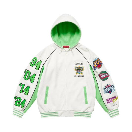 Supreme Playoffs Zip Up Hooded White SS25