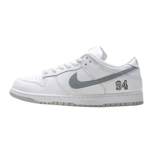 Nike SB Dunk Low Supreme 94 White Metallic Silver