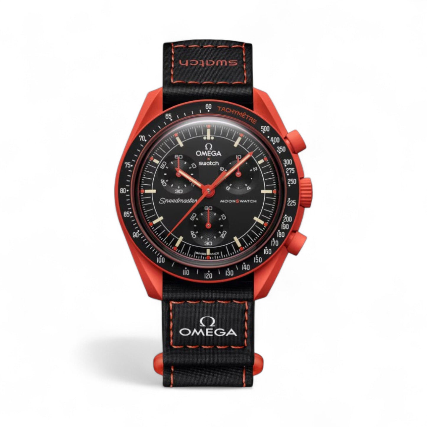 Swatch x Omega Moonwatch on Earth Lava