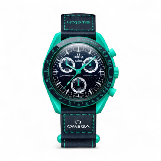 Swatch x Omega Moonwatch on Earth Polar Lights