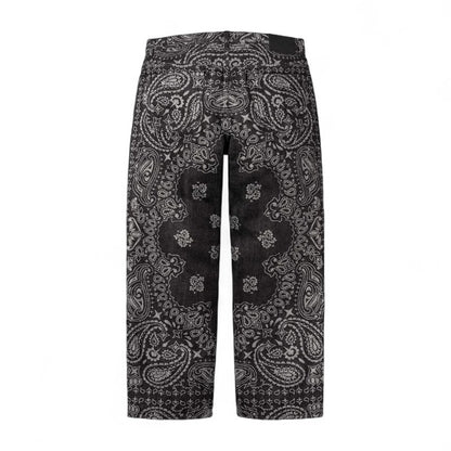 Supreme Bandana Jacquard Baggy Jeans Black