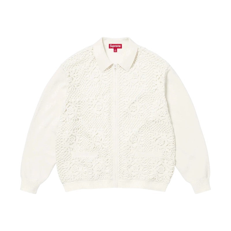 Supreme Crochet Cardigan White