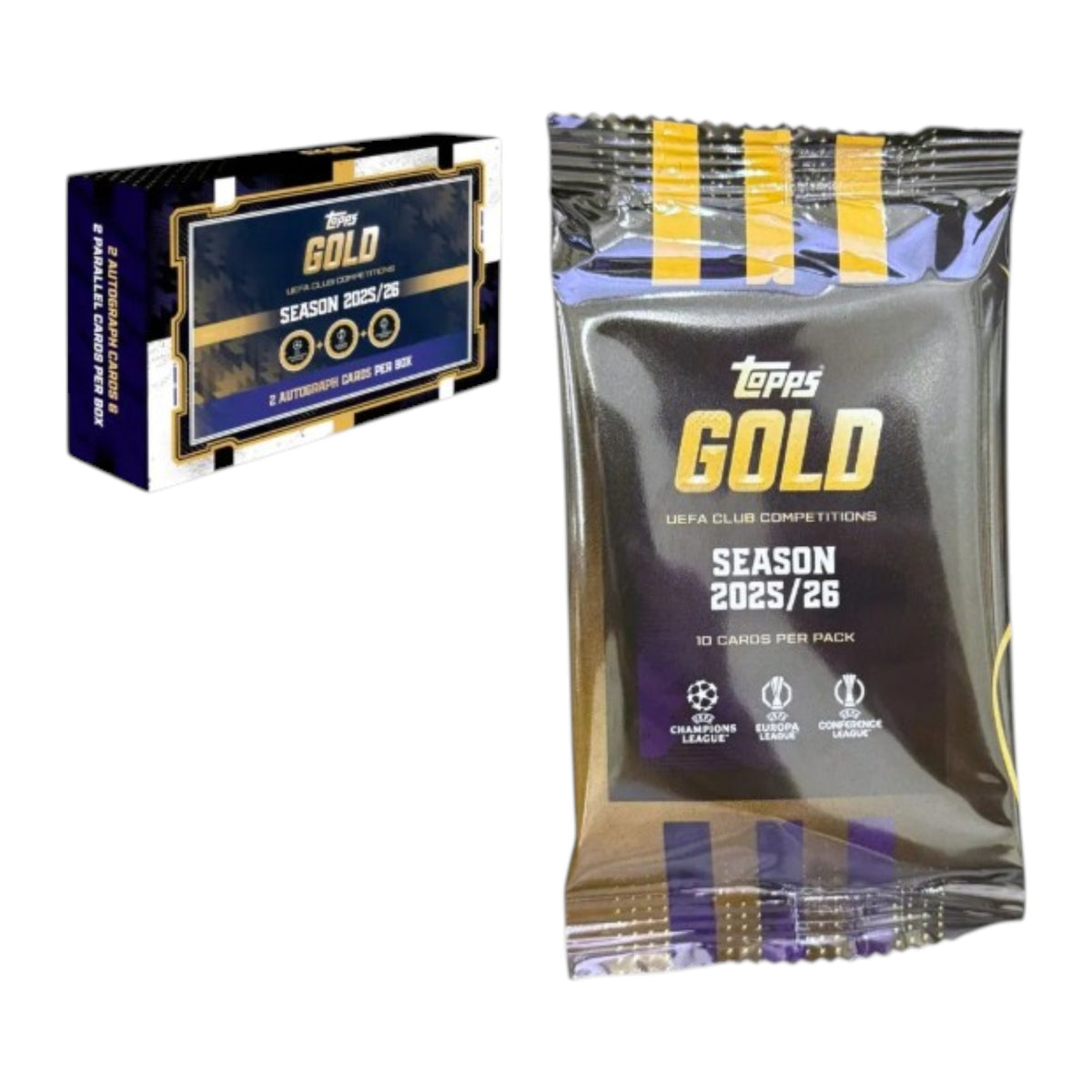 1x Topps 2025-26 UCC Gold Hobby Box Booster Pack
