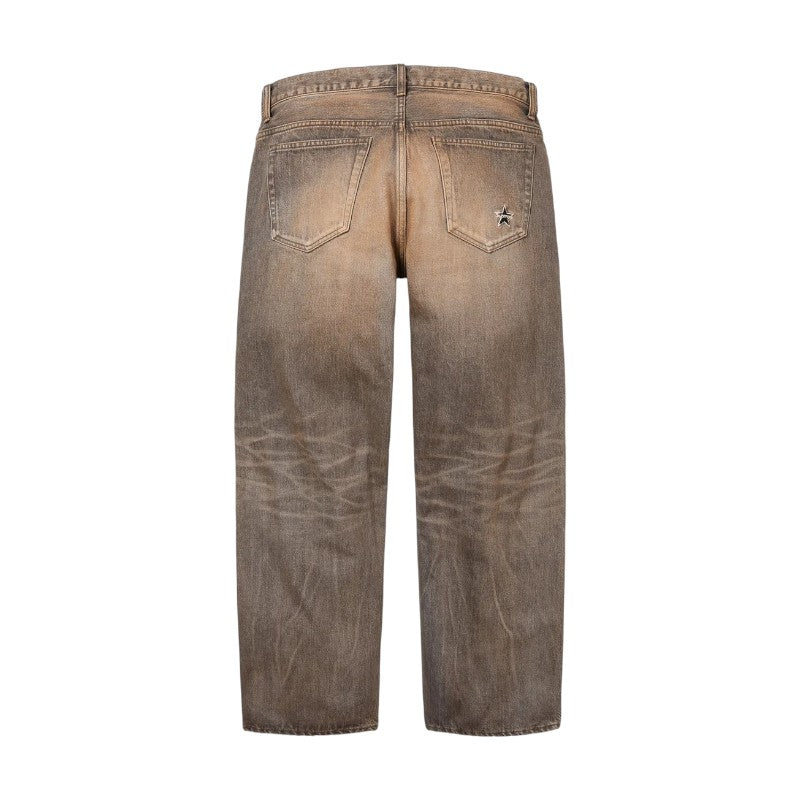 Supreme Distressed Loose Fit Selvedge Jeans Grey